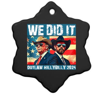 Trump Garbage We Did It Outlaw Hillbilly 2024 Ceramic Star Ornament