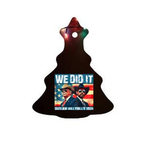 Trump Garbage We Did It Outlaw Hillbilly 2024 Ceramic Tree Ornament