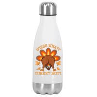 Thanksgiving Guess What Turkey Butt Stainless Steel Insulated Water Bottle