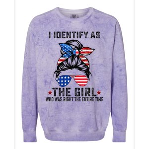 The Girl Who Was Right The Entire Time Trump 45 47 America Colorblast Crewneck Sweatshirt