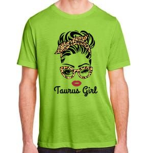 Taurus Girl Woman Face Leopard Bandana Wink Eye Adult ChromaSoft Performance T-Shirt