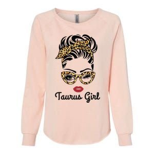 Taurus Girl Woman Face Leopard Bandana Wink Eye Womens California Wash Sweatshirt