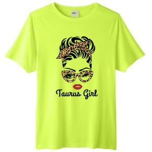 Taurus Girl Woman Face Leopard Bandana Wink Eye Tall Fusion ChromaSoft Performance T-Shirt