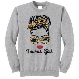 Taurus Girl Woman Face Leopard Bandana Wink Eye Sweatshirt