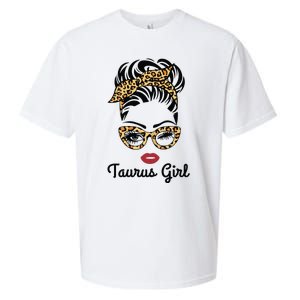 Taurus Girl Woman Face Leopard Bandana Wink Eye Sueded Cloud Jersey T-Shirt