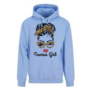 Taurus Girl Woman Face Leopard Bandana Wink Eye Unisex Surf Hoodie