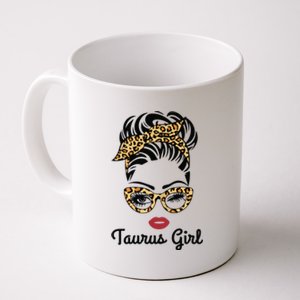 Taurus Girl Woman Face Leopard Bandana Wink Eye Coffee Mug