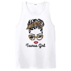 Taurus Girl Woman Face Leopard Bandana Wink Eye PosiCharge Competitor Tank