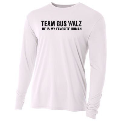 Team Gus Walz Waltz He Is My Favorite Human I Love Him Cooling Performance Long Sleeve Crew