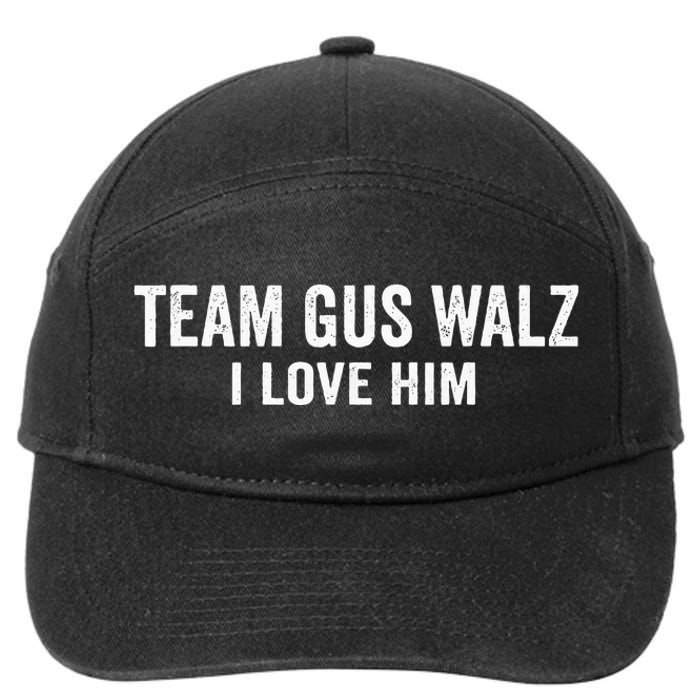 Team Gus Walz Waltz I Love Him He Is My Favorite Human 7-Panel Snapback Hat