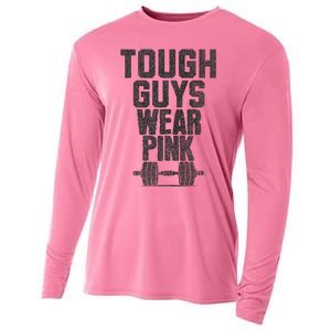 Tough Guys Wear P.I.N.K Cancer Awareness Fitness Power Cooling Performance Long Sleeve Crew