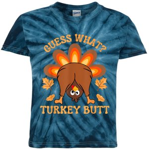 Thanksgiving Guess What Turkey Butt Kids Tie-Dye T-Shirt