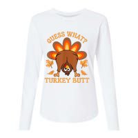 Thanksgiving Guess What Turkey Butt Womens Cotton Relaxed Long Sleeve T-Shirt