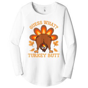 Thanksgiving Guess What Turkey Butt Women's Perfect Tri Tunic Long Sleeve Shirt