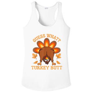 Thanksgiving Guess What Turkey Butt Ladies PosiCharge Competitor Racerback Tank