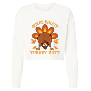 Thanksgiving Guess What Turkey Butt Cropped Pullover Crew