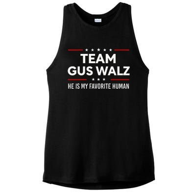 Team Gus Walz Waltz He Is My Favorite Human Ladies PosiCharge Tri-Blend Wicking Tank