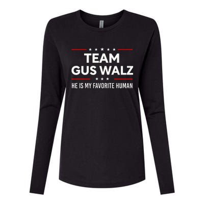 Team Gus Walz Waltz He Is My Favorite Human Womens Cotton Relaxed Long Sleeve T-Shirt