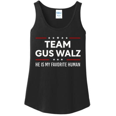 Team Gus Walz Waltz He Is My Favorite Human Ladies Essential Tank