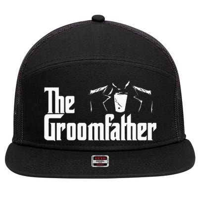 The Groomfather Wedding Marriage Groom Dad 7 Panel Mesh Trucker Snapback Hat