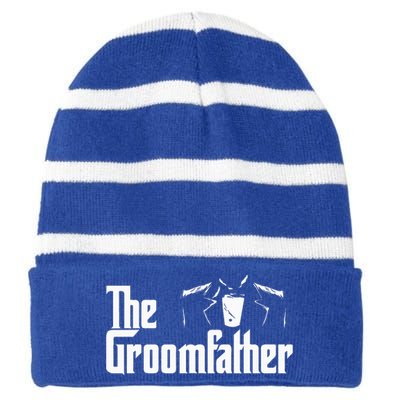 The Groomfather Wedding Marriage Groom Dad Striped Beanie with Solid Band