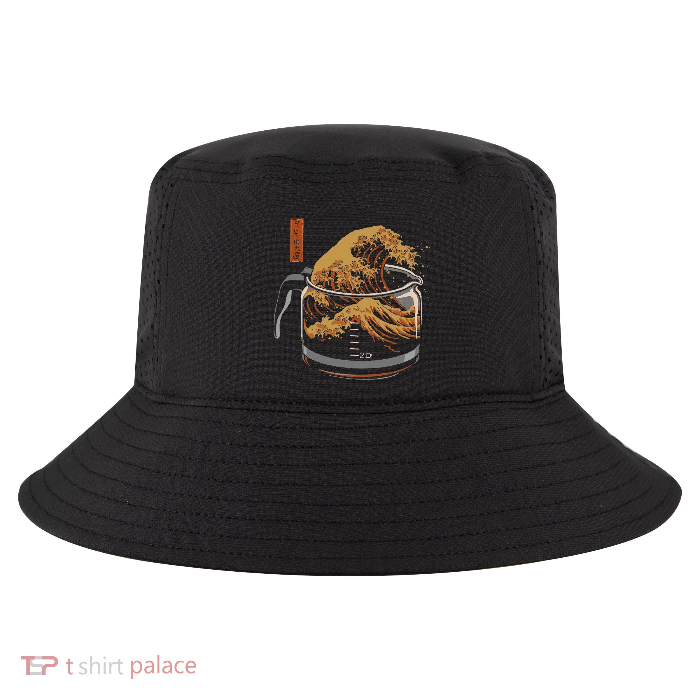 The Great Wave Of Coffee Funny Coffee I Love Coffee Cool Comfort Performance Bucket Hat