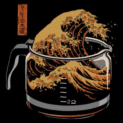 The Great Wave Of Coffee Funny Coffee I Love Coffee T-Shirt