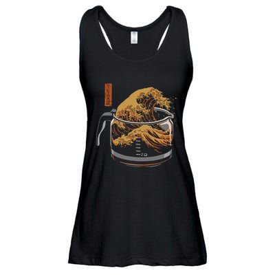 The Great Wave Of Coffee Funny Coffee I Love Coffee Ladies Essential Flowy Tank
