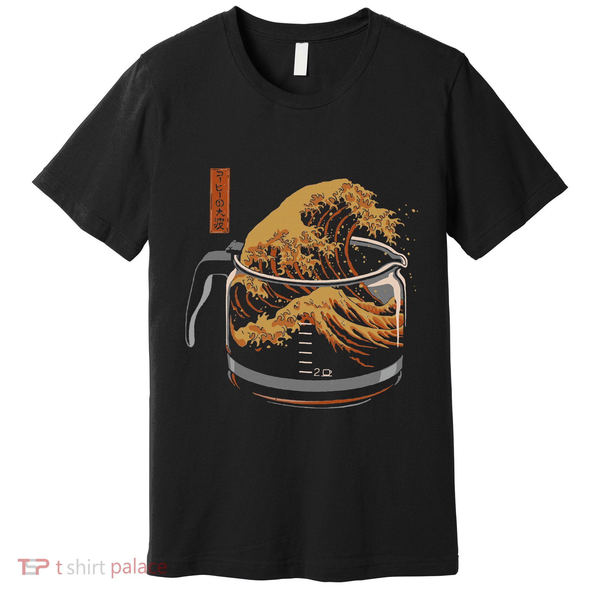 The Great Wave Of Coffee Funny Coffee I Love Coffee Premium T-Shirt