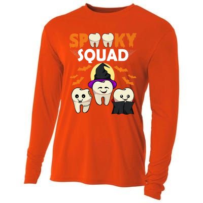 Teeth Ghost Witch Pumpkin Cute Dental Halloween Spooky Squad Cute Gift Cooling Performance Long Sleeve Crew