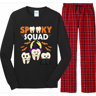 Teeth Ghost Witch Pumpkin Cute Dental Halloween Spooky Squad Cute Gift Long Sleeve Pajama Set