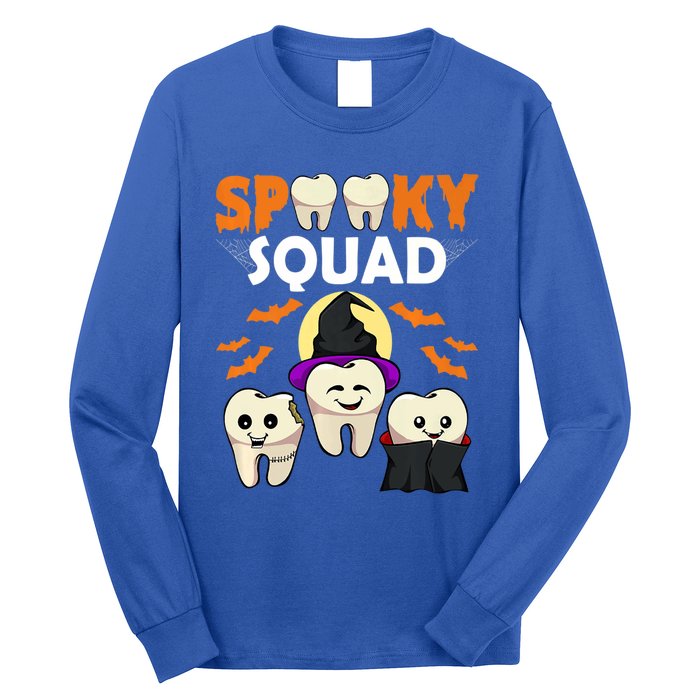 Teeth Ghost Witch Pumpkin Cute Dental Halloween Spooky Squad Cute Gift Long Sleeve Shirt