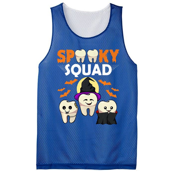 Teeth Ghost Witch Pumpkin Cute Dental Halloween Spooky Squad Cute Gift Mesh Reversible Basketball Jersey Tank