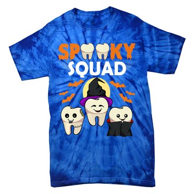 Teeth Ghost Witch Pumpkin Cute Dental Halloween Spooky Squad Cute Gift Tie-Dye T-Shirt