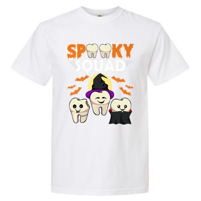 Teeth Ghost Witch Pumpkin Cute Dental Halloween Spooky Squad Cute Gift Garment-Dyed Heavyweight T-Shirt