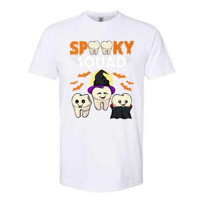 Teeth Ghost Witch Pumpkin Cute Dental Halloween Spooky Squad Cute Gift Softstyle CVC T-Shirt