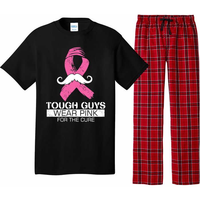 Tough Guys Wear Pink For The Cure Men Breast Cancer Warrior Pajama Set