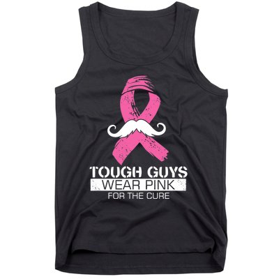 Tough Guys Wear Pink For The Cure Men Breast Cancer Warrior Tank Top