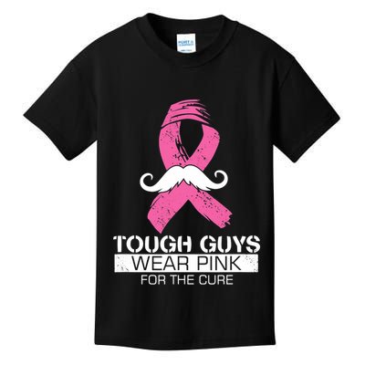 Tough Guys Wear Pink For The Cure Men Breast Cancer Warrior Kids T-Shirt