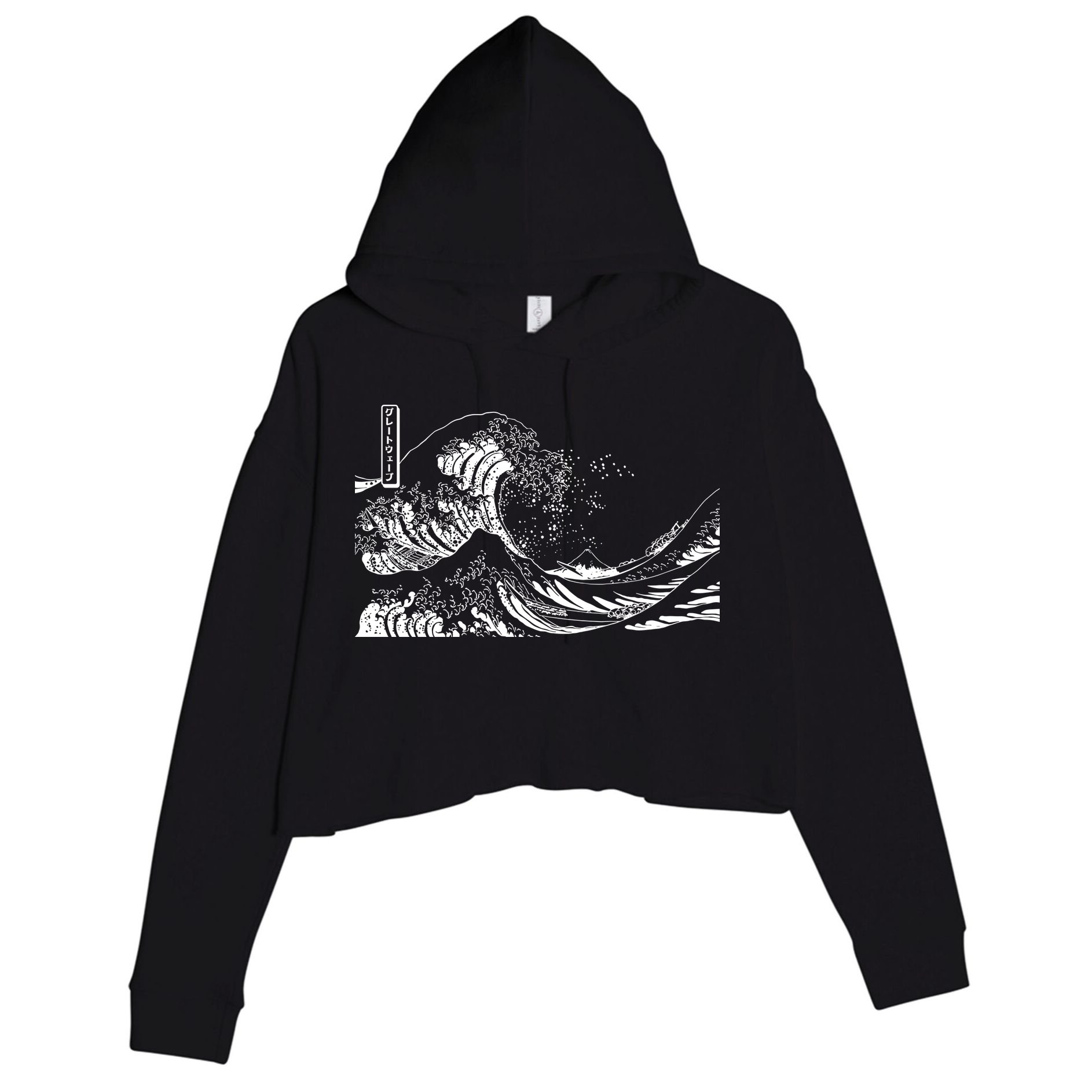 The Great Wave Classic Japanese Art Crop Fleece Hoodie