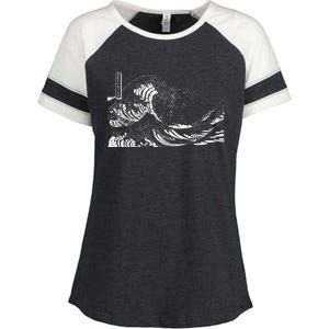 The Great Wave Classic Japanese Art Enza Ladies Jersey Colorblock Tee