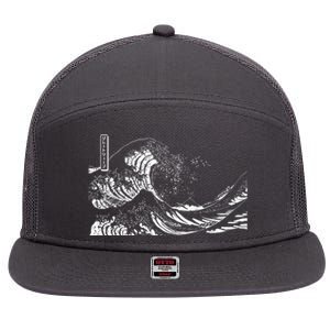 The Great Wave Classic Japanese Art 7 Panel Mesh Trucker Snapback Hat