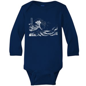 The Great Wave Classic Japanese Art Baby Long Sleeve Bodysuit