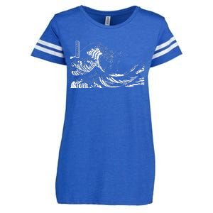 The Great Wave Classic Japanese Art Enza Ladies Jersey Football T-Shirt