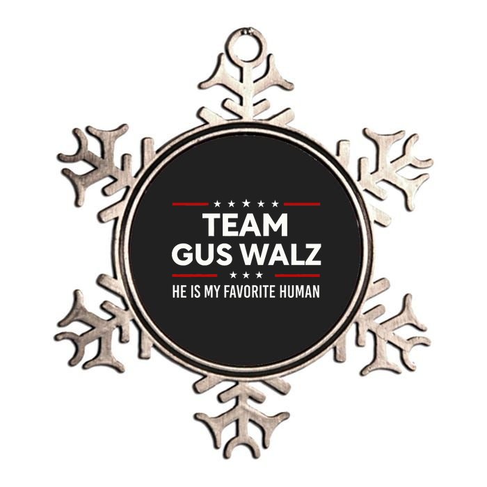 Team Gus Walz Waltz He Is My Favorite Human Metallic Star Ornament