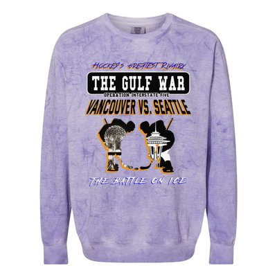 The Gulf War Vancouver Seattle Ice Hockey Rivalry Famous Colorblast Crewneck Sweatshirt