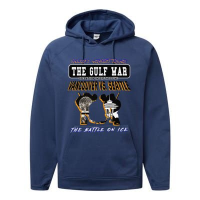 The Gulf War Vancouver Seattle Ice Hockey Rivalry Famous Performance Fleece Hoodie