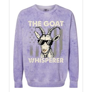 The Goat Whisperer Usa American Flag Farm Animal Lover Colorblast Crewneck Sweatshirt