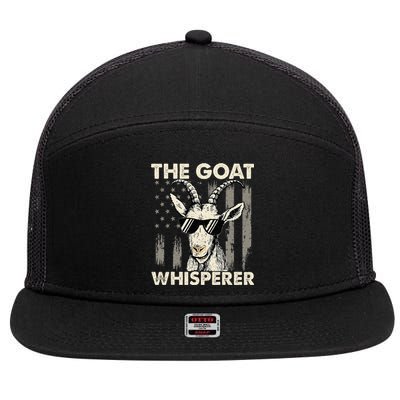 The Goat Whisperer Usa American Flag Farm Animal Lover 7 Panel Mesh Trucker Snapback Hat