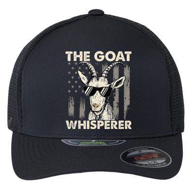 The Goat Whisperer Usa American Flag Farm Animal Lover Flexfit Unipanel Trucker Cap